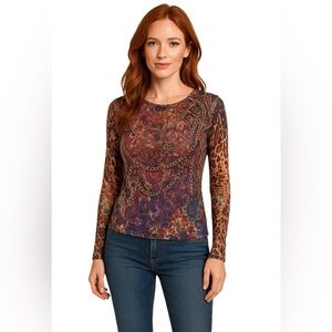 Whimsigoth Top with tiny stud embellishments. Petite small.